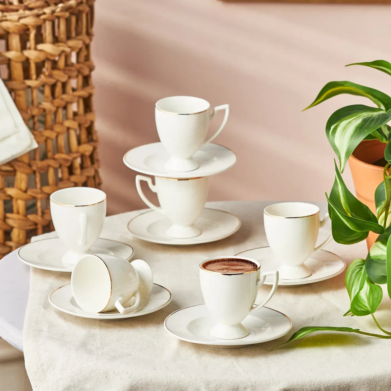 Karaca Boyoz Kaffeetassen-Set für 6 Personen, 85 ml – Kadoland Home