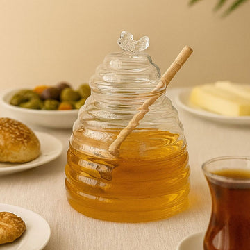 Bavary Honingpotje met Houten Lepel - Honingpot - 40 ml