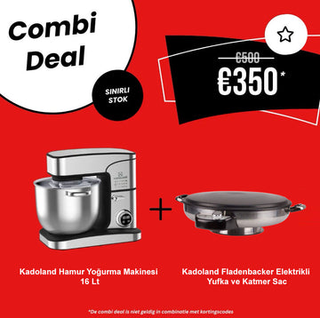 Kadoland Super Set - 16 Liter Keukenmixer + Kadoland Fladenbacker / Elektrikli Yufka ve Katmer Sac