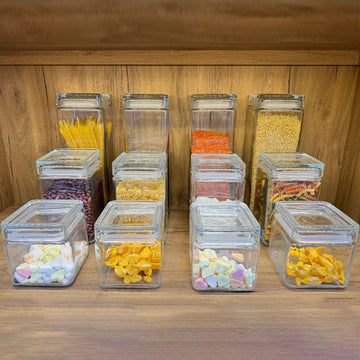 Kadoland Glazen Voorraadpot Met Luchtdicht Deksel - Set
