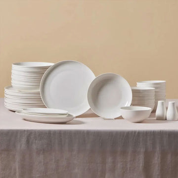 Karaca Allure voor 12 Personen Servies, 41-Delig, New Generation Bone, Wit