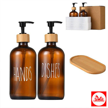 Mien 2 li Amber Bambu Standlı Hands&dishes Sıvı Sabunluk Seti / 2069701-O
