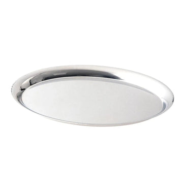 Jumbo Timeless Oval Stainless Steel Tray, 18xm25cm, Silver