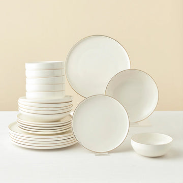 Karaca Stream Bone Meridian servies voor 6 personen, 24-delig, goudkleurig
