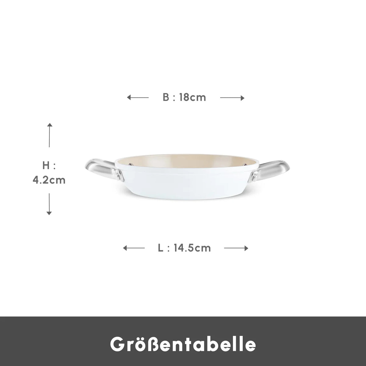 Karaca Swiss Crystal Almond Cream Saplı Düz Tava 18 cm