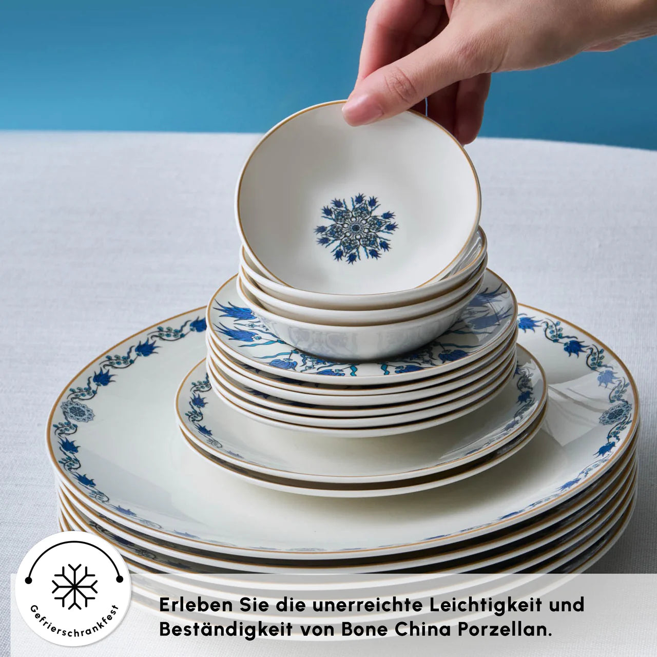 Karaca Bone China İznik 26-teiliges Geschirrset, für 6 Personen, bunt