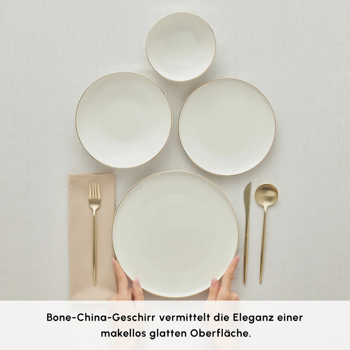 Karaca Stream Bone Meridian servies voor 6 personen, 24-delig, goudkleurig