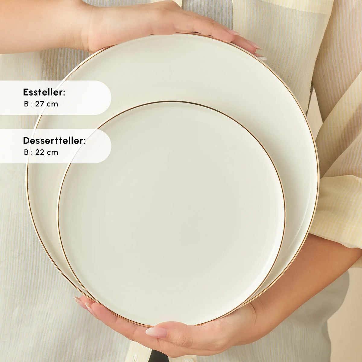 Karaca Stream Bone Meridian servies voor 6 personen, 24-delig, goudkleurig