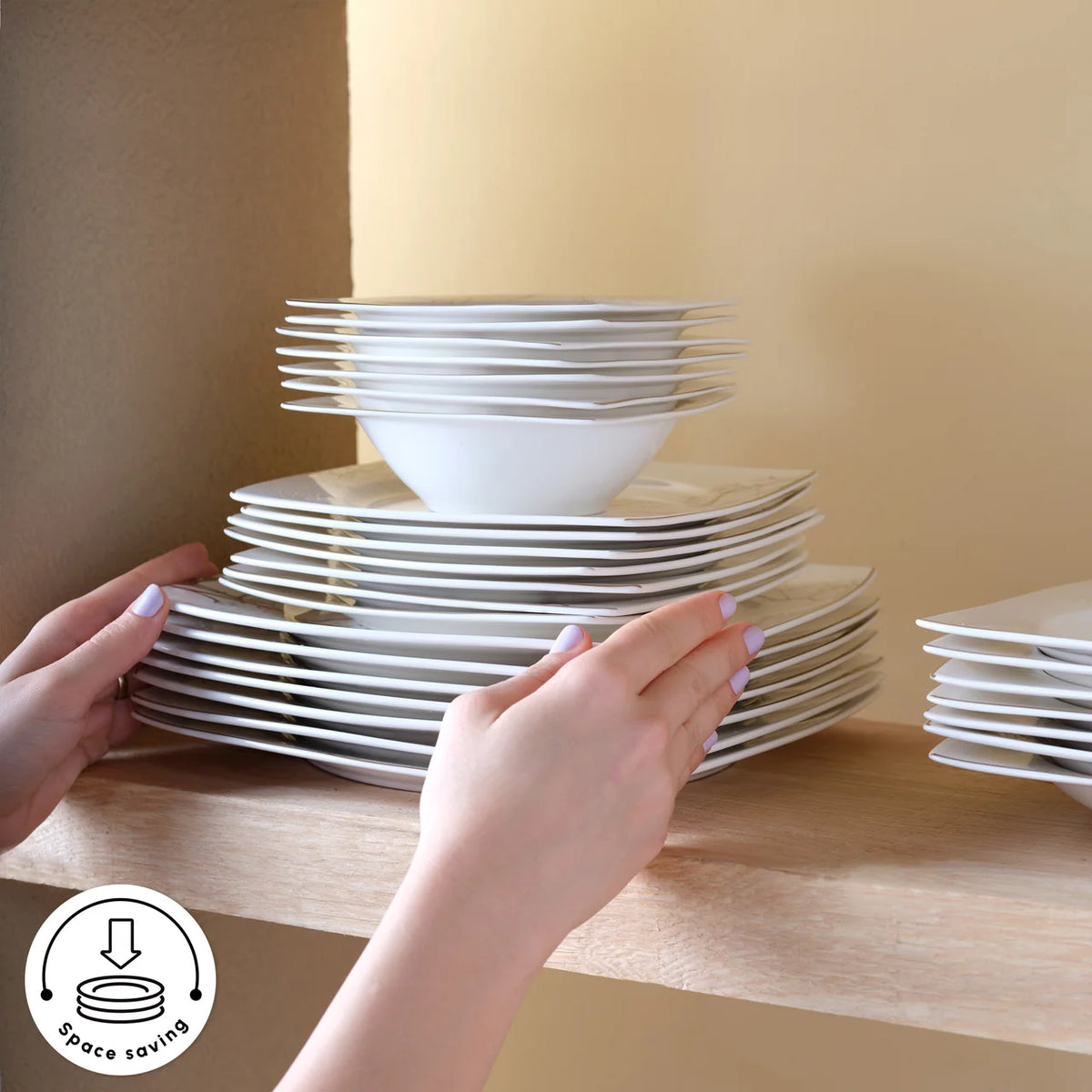 Karaca Square Bone China Autumn 53 Parça 12 Kişilik Yemek Takımı