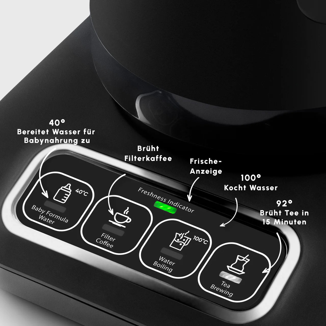 Karaca Çaysever Robotea Pro: automatische theezetmachine met spraakfunctie en filterkoffiezetapparaat in chroom