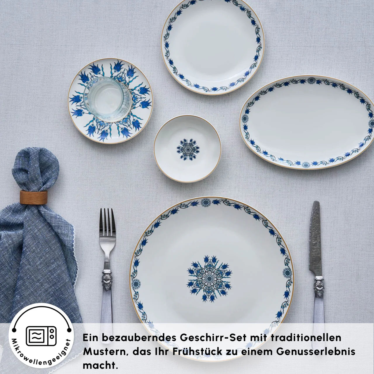 Karaca Bone China İznik 26-teiliges Geschirrset, für 6 Personen, bunt