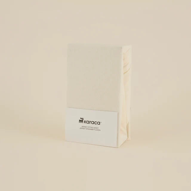 Karaca Home Jersey-Bettlaken, 140 x 200 + 30 cm, Creme