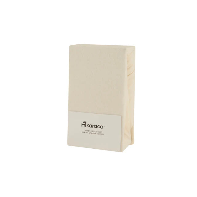 Karaca Home Jersey-Bettlaken, 140 x 200 + 30 cm, Creme