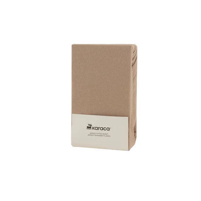 Karaca Home Jersey-Bettlaken, 140 x 200 + 30 cm, Beige