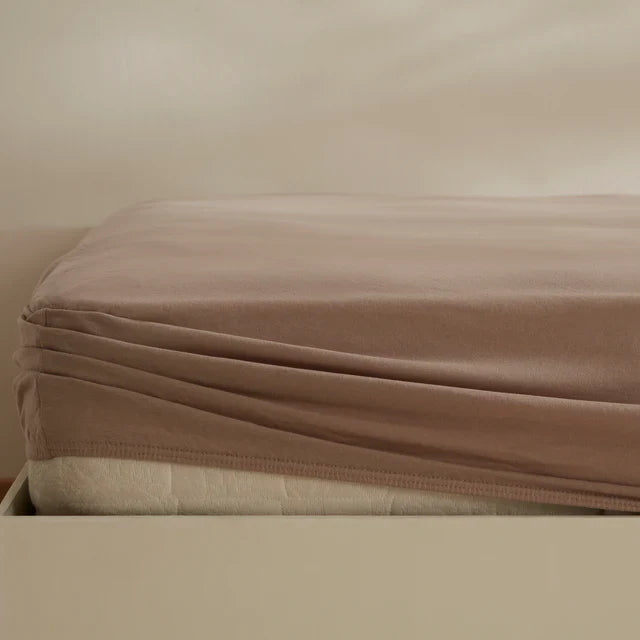 Karaca Home Jersey Hoeslaken, 140x200+30 cm, Beige