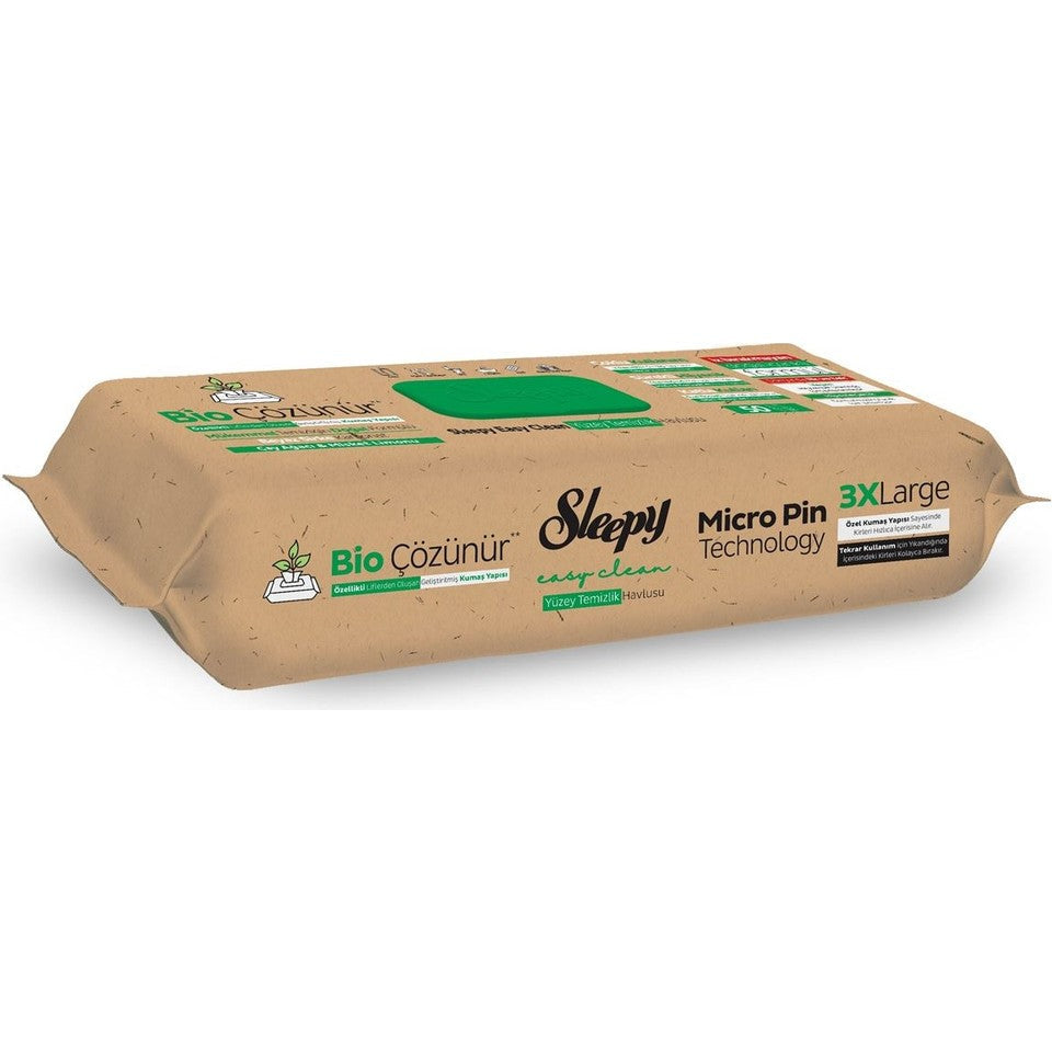 Sleepy Bio Çözünür Yüzey Temizlik Havlusu & Mendili Çay Ağacı & Misket Limonu 50 Yaprak