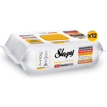 Sleepy Easy Clean Arap Sabunu Katkılı Yüzey Temizlik Havlusu Mendili 6x100 (600 Yaprak)