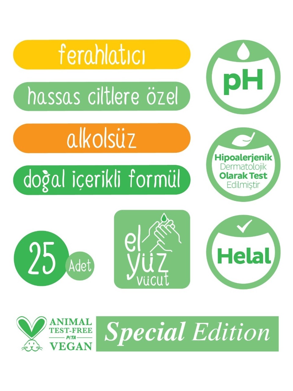 Sleepy Natural Kişisel Bakım Havlusu Çanta Boy 6 Paket Limon ve Defne Kokusuyla Temizleyici