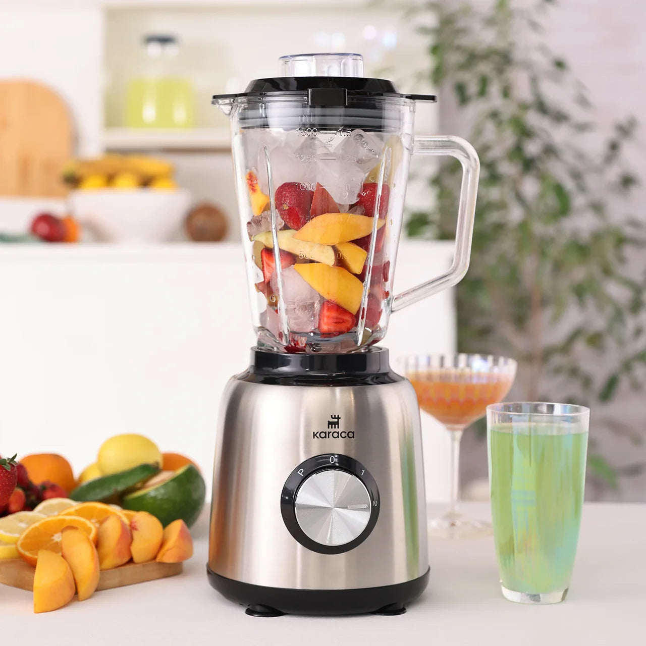 Karaca Inox 1,5-Liter-Smoothie-Mixer mit Glasbehälter
