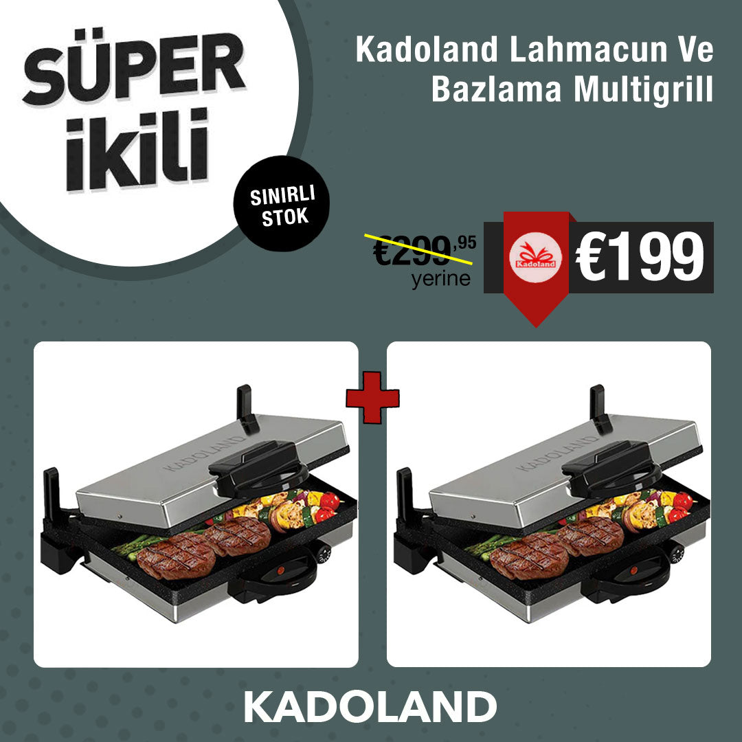 2x Kadoland Lahmacun Ve Bazlama Multigrill - TAVA HARİC (Pre-Order: Teslimat/Levering/Delivery: Şubat/February 2026)