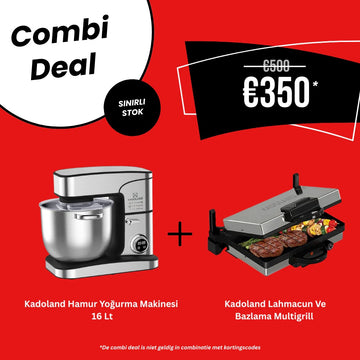 Kadoland Super combi - 16 Liter Keukenmixer + Kadoland Lahmacun Ve Bazlama Multigrill (Teslimat/Levering/Delivery: Subat / February 2026)