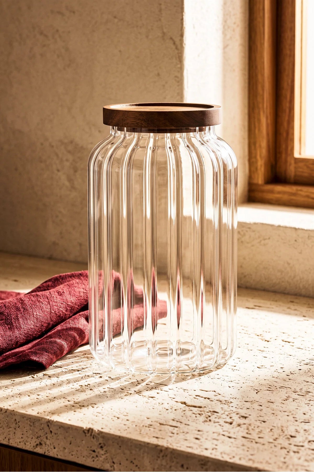 Bavary Space Borosilikat Cam Bambu Kapaklı Kavanoz 2500ml