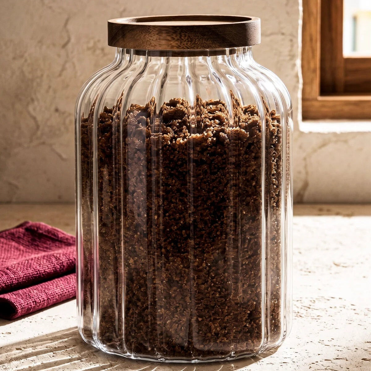 Bavary Space Borosilikat Cam Bambu Kapaklı Kavanoz 1800 ml
