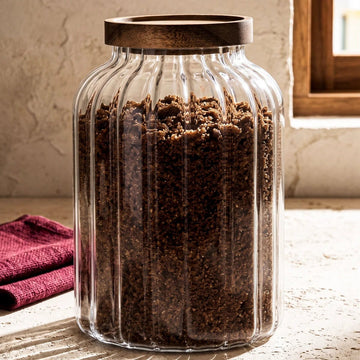 Bavary Space Borosilikat Cam Bambu Kapaklı Kavanoz 1800 ml