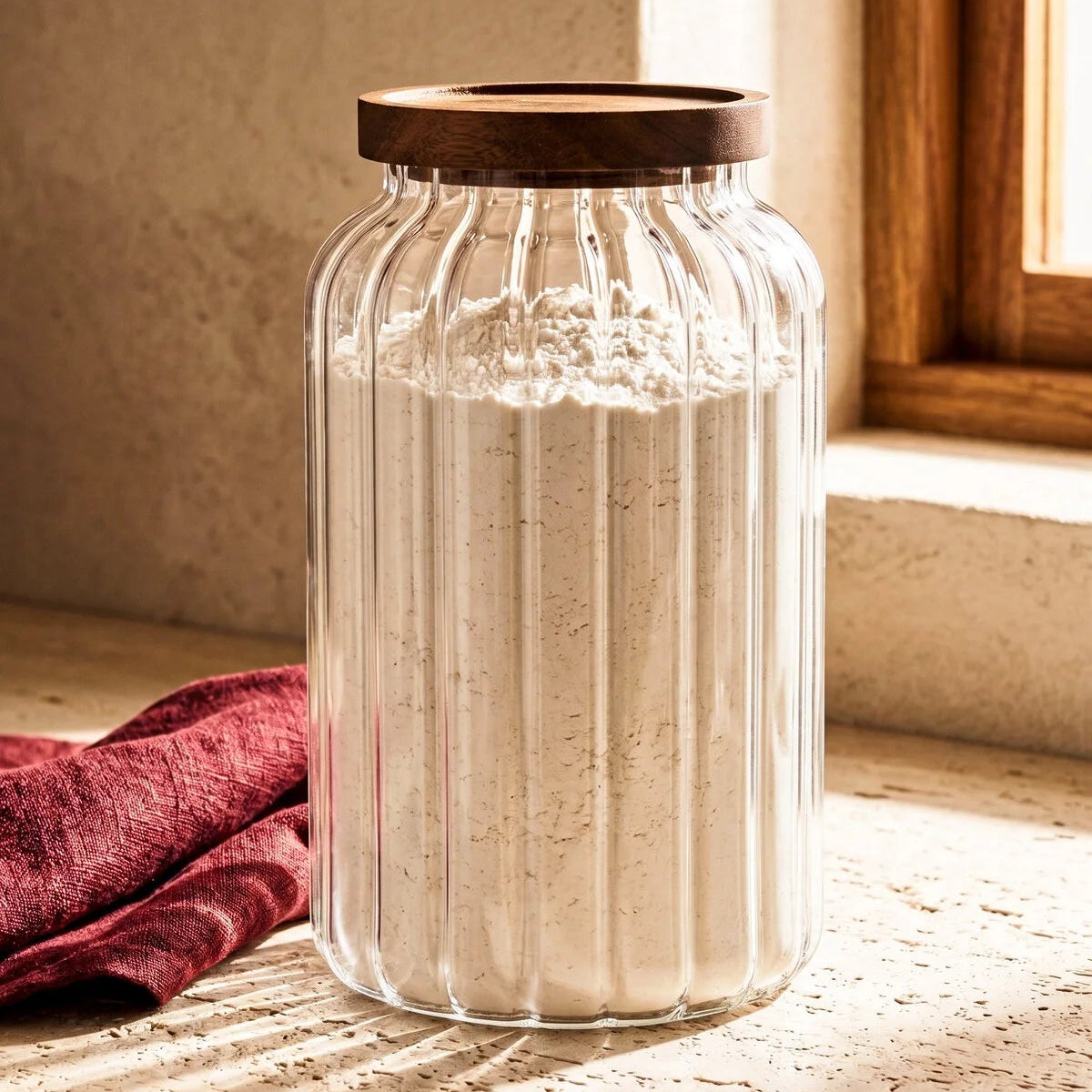 Bavary Space Borosilikat Cam Bambu Kapaklı Kavanoz 2500ml