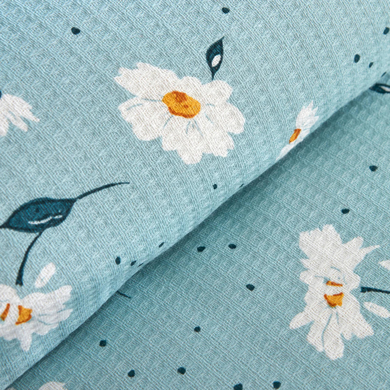 Ensemble de couette double Karaca Home Daisy 100 % coton, couleur Mint PP