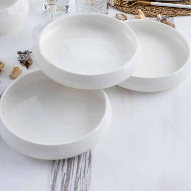 Bavary Chubby 24 Parça Beyaz Porselen Yemek Takımı