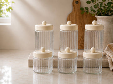 Osera Saklama Kabı Seti | Krem 6’lı Set