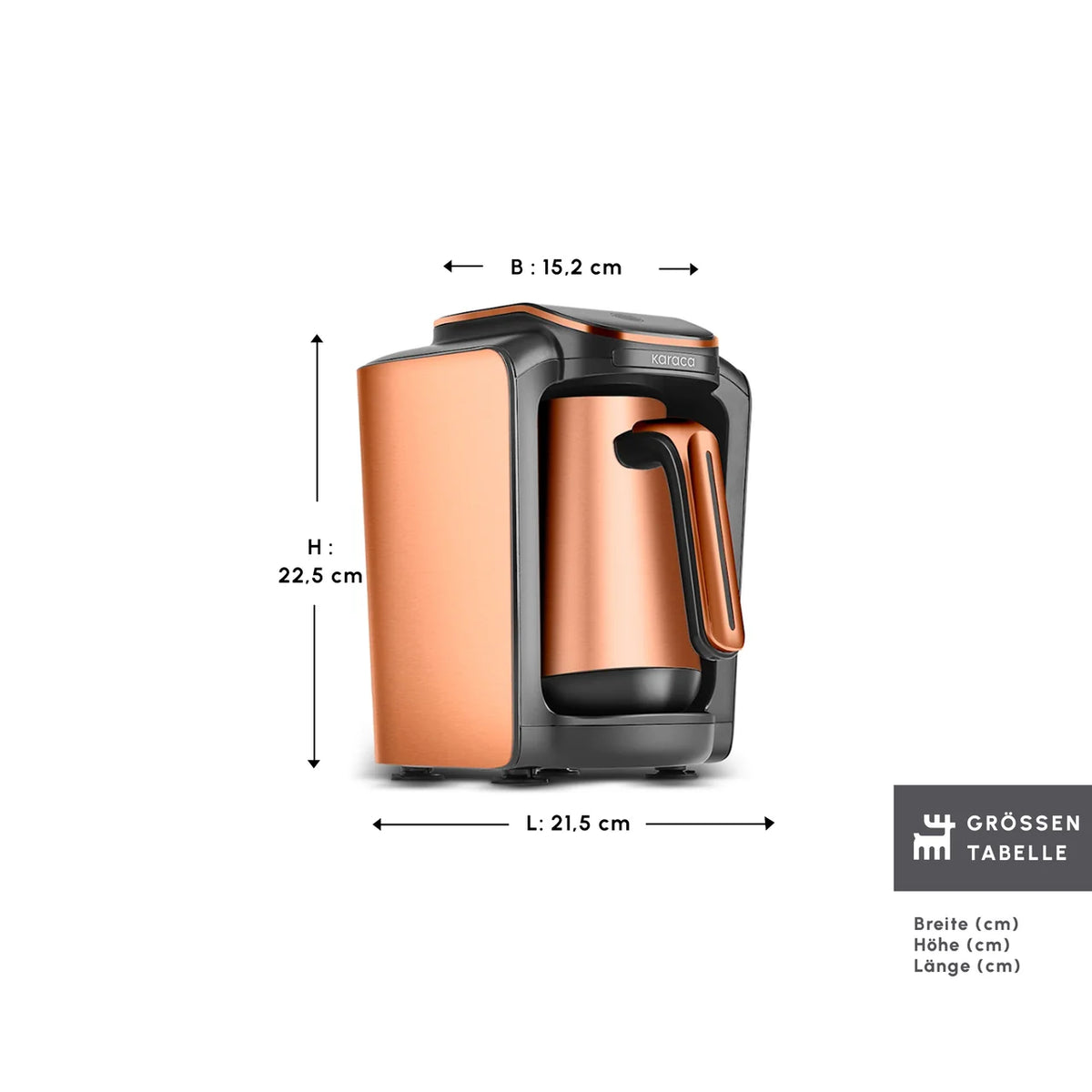 Karaca Hatır Neo Inox Türk Kahve Makinesi, 735 W, 300 ml, Bronz