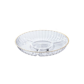 PLASTİK SERVİS TABAĞI CNR77-1 | Ø28 CM – 4 BÖLMELİ ALTIN