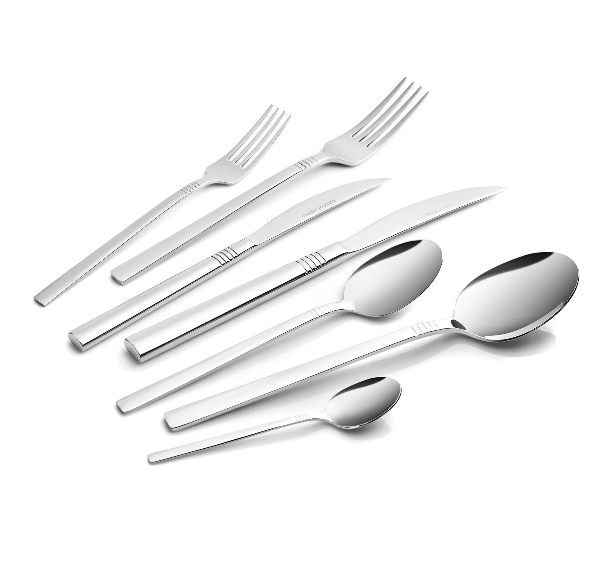 Karaca Nil Elegance Besteckset für 12 Personen, 91-teilig, Silber
