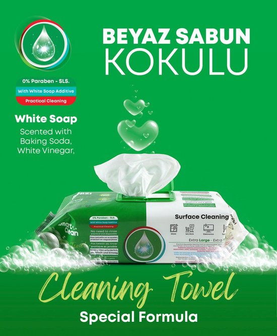 Cleanizi Beyaz Sabun Kokulu Islak Mendil