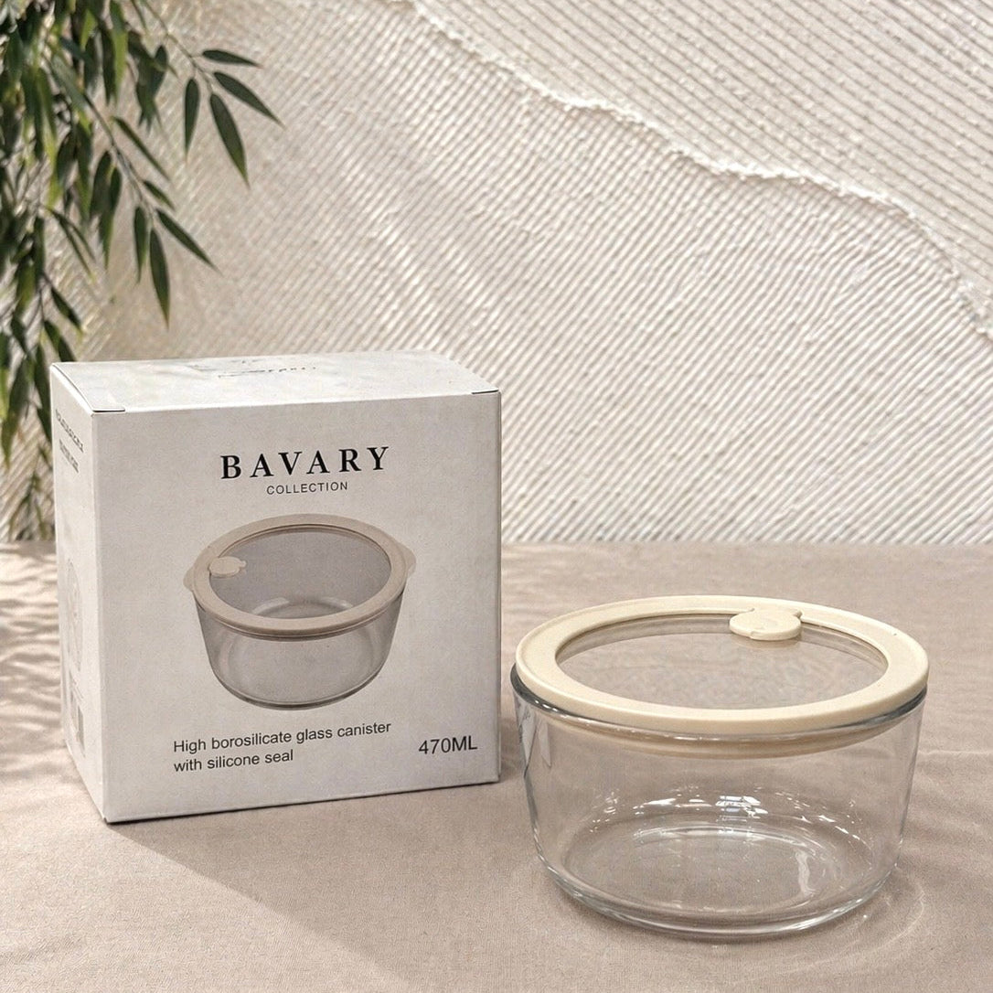 Bavary Yuvarlak Cam Saklama Kabı 470Ml