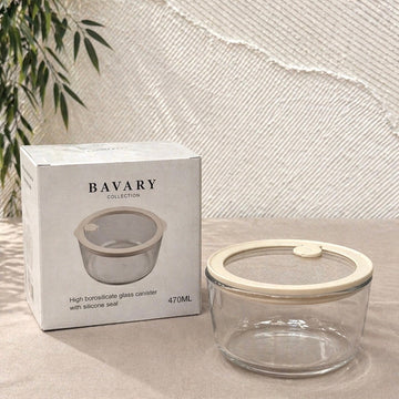 Bavary Yuvarlak Cam Saklama Kabı 470Ml