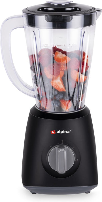 Alpina Blender Smoothie 1,5 Liter - Smoothie Maker 400 Watt / Zwart