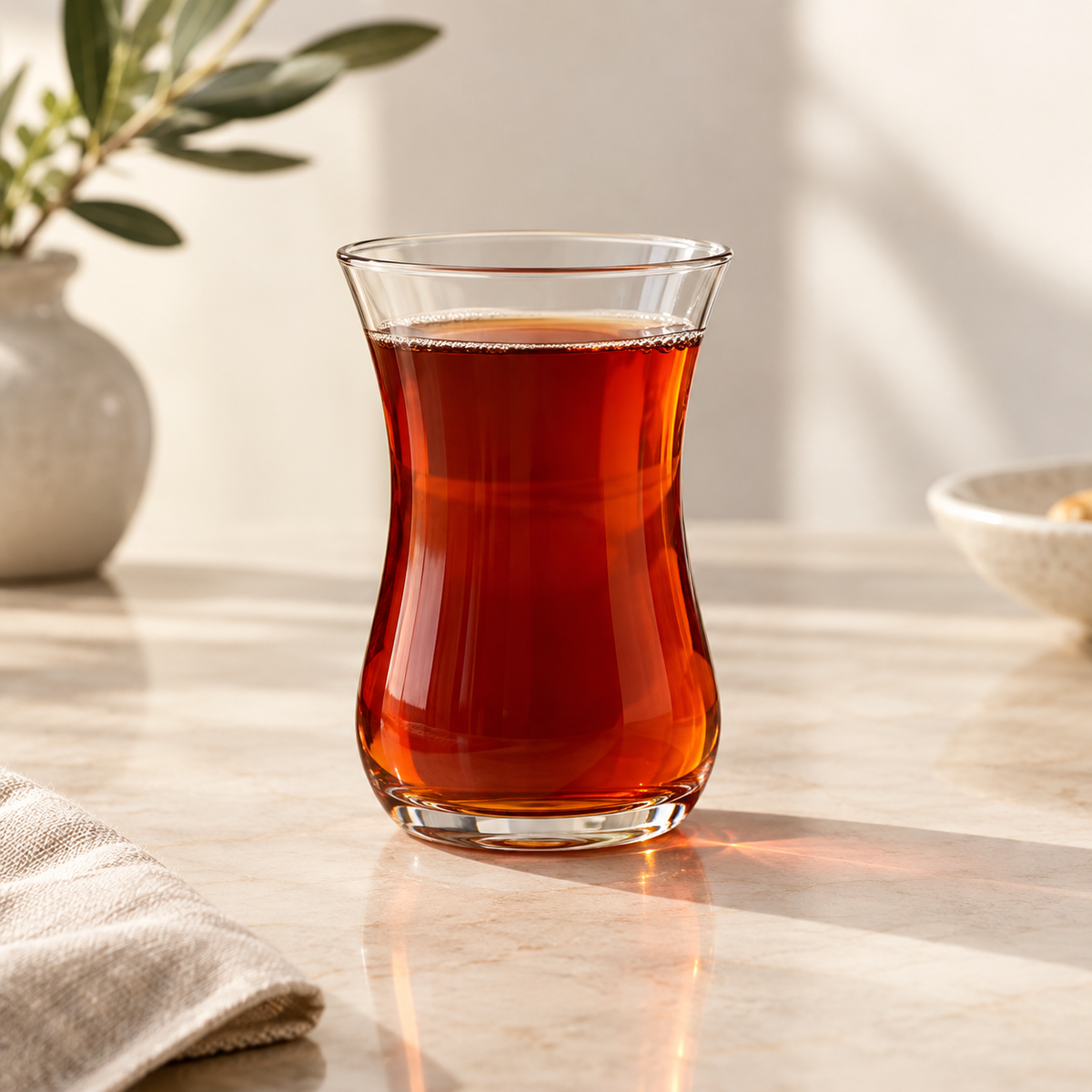 Paşabahçe 42021 Üsküdar 12-Piece Set of Tea Cups with Optic Design, 120 ml