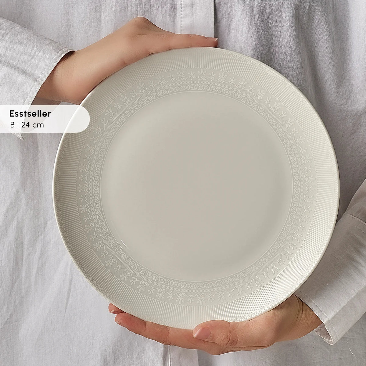 Karaca Artiste Bone China 6 Kişilik 20 Parça Yemek Takımı, Beyaz