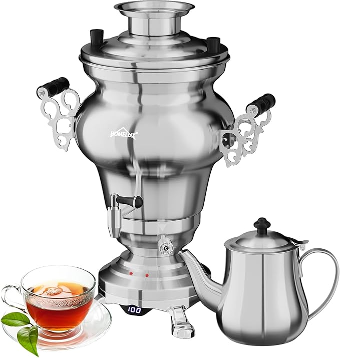 Homelux 5-Liter-Elektro-Samowar – Teekanne aus Edelstahl
