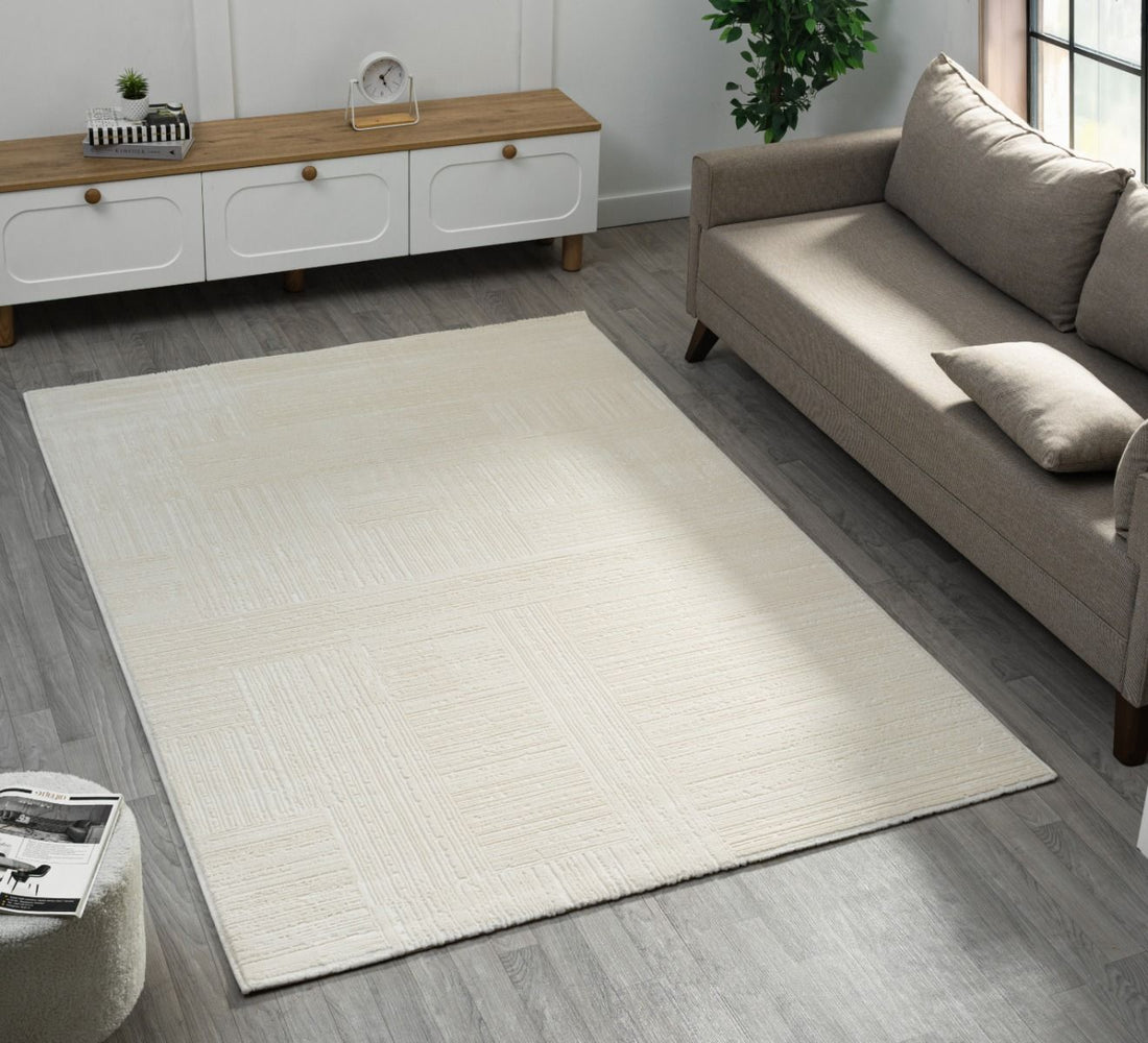 Kadoland Elyse D474A crèmekleurig tapijt met geometrisch patroon - productafbeelding 1
