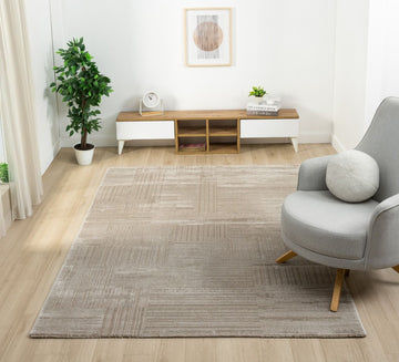 Kadoland Elyse D474A Vizon Geometrik Desenli Halı - ürün görseli 1