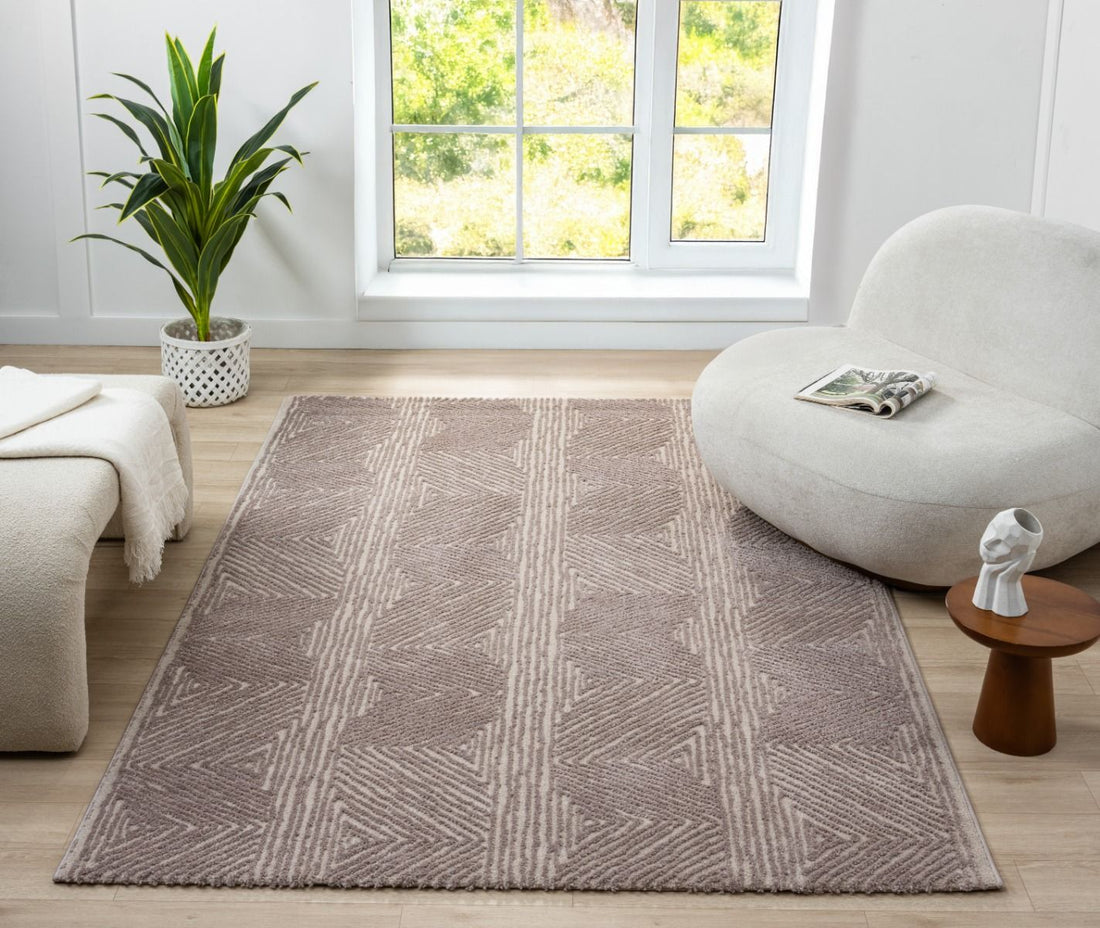 Kadoland Nova D234A Zandbeige tapijt met geometrisch patroon - productafbeelding 1