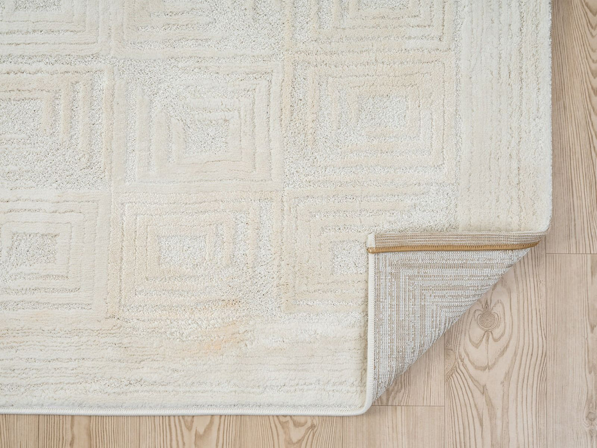 Kadoland Liva D761A Krem Geometrik Desenli Halı - ürün görseli 4