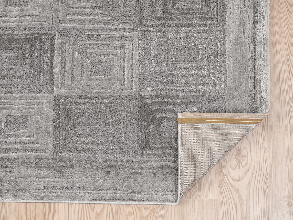 Kadoland Liva D761A Gri Geometrik Desenli Halı - ürün görseli 4