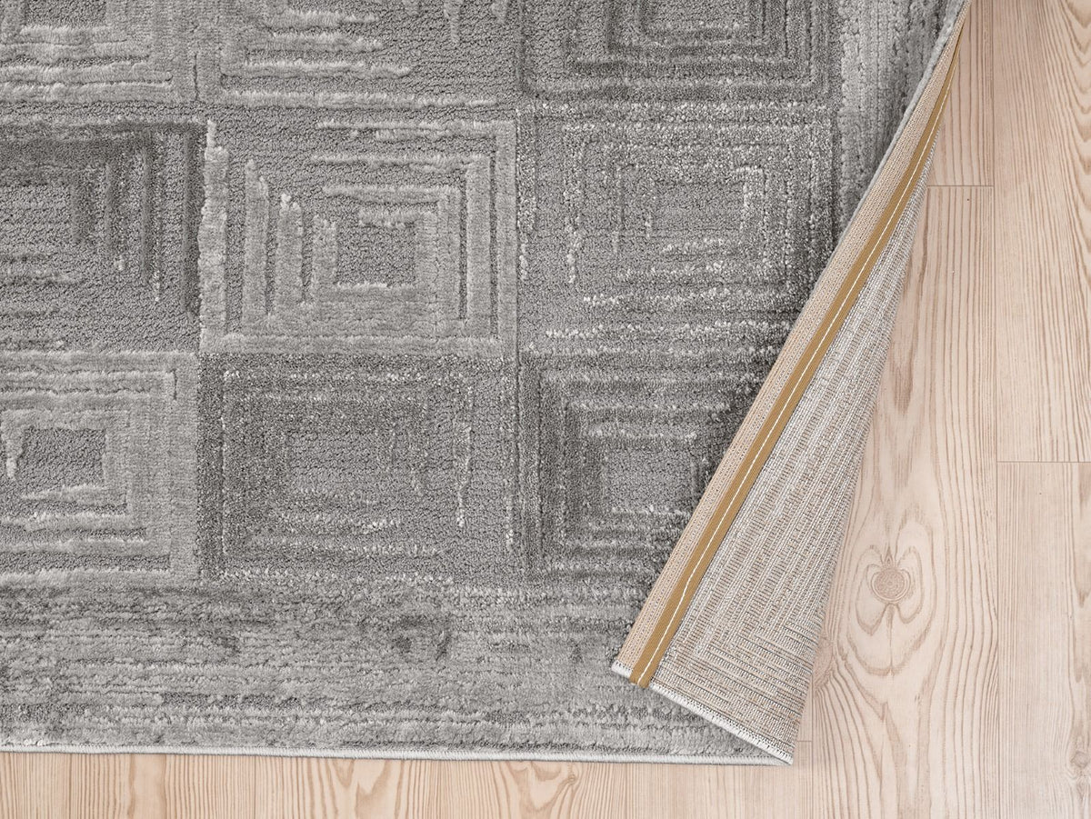 Kadoland Liva D761A Gri Geometrik Desenli Halı - ürün görseli 5