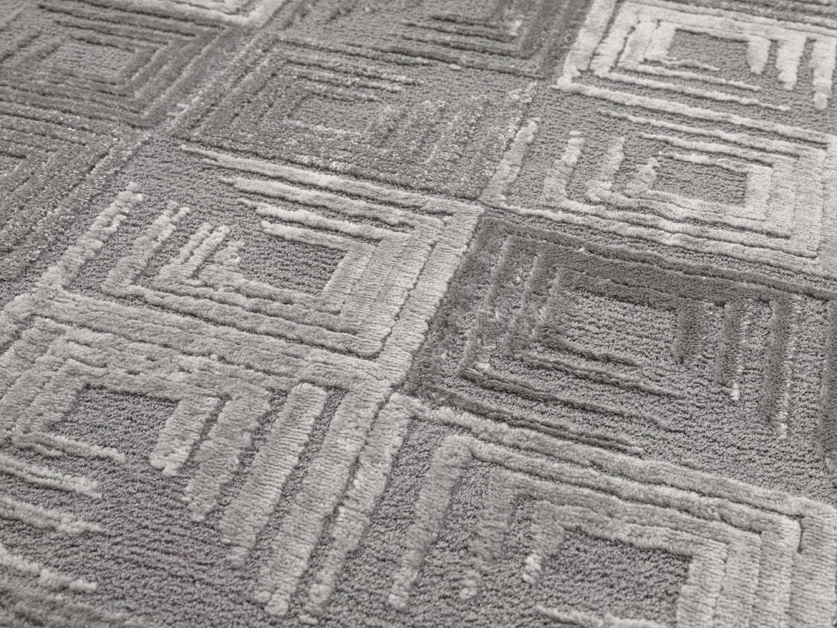 Kadoland Liva D761A Gri Geometrik Desenli Halı - ürün görseli 6