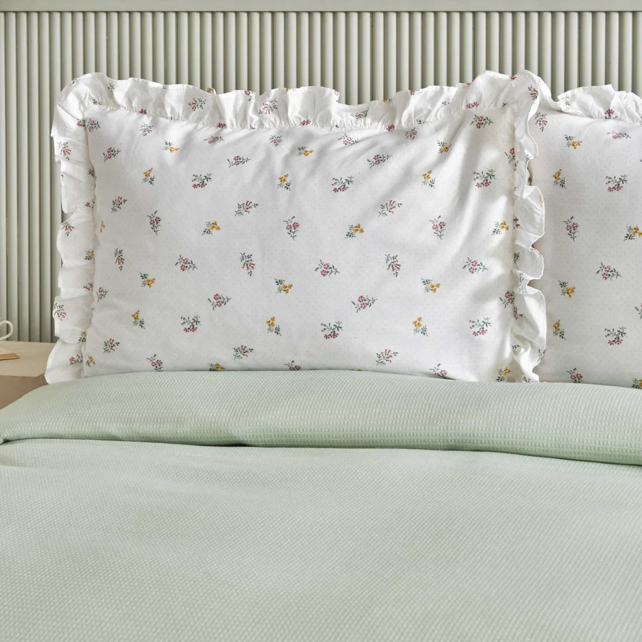 Karaca Home Lidya %100 Pamuk Tek Kişilik Yatak Örtüsü Seti, Yeşil